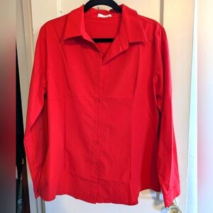 Women's Red Button Up Shirt